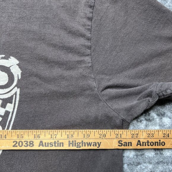 Vtg Lucky Brand T-Shirt Mens Large Motorcycle Graphic Tee Brown USA Cotton - Picture 5 of 7